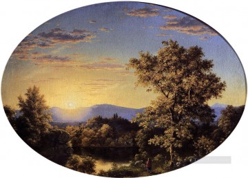 Twilight among the Mountains scenery Hudson River Frederic Edwin Church Oil Paintings